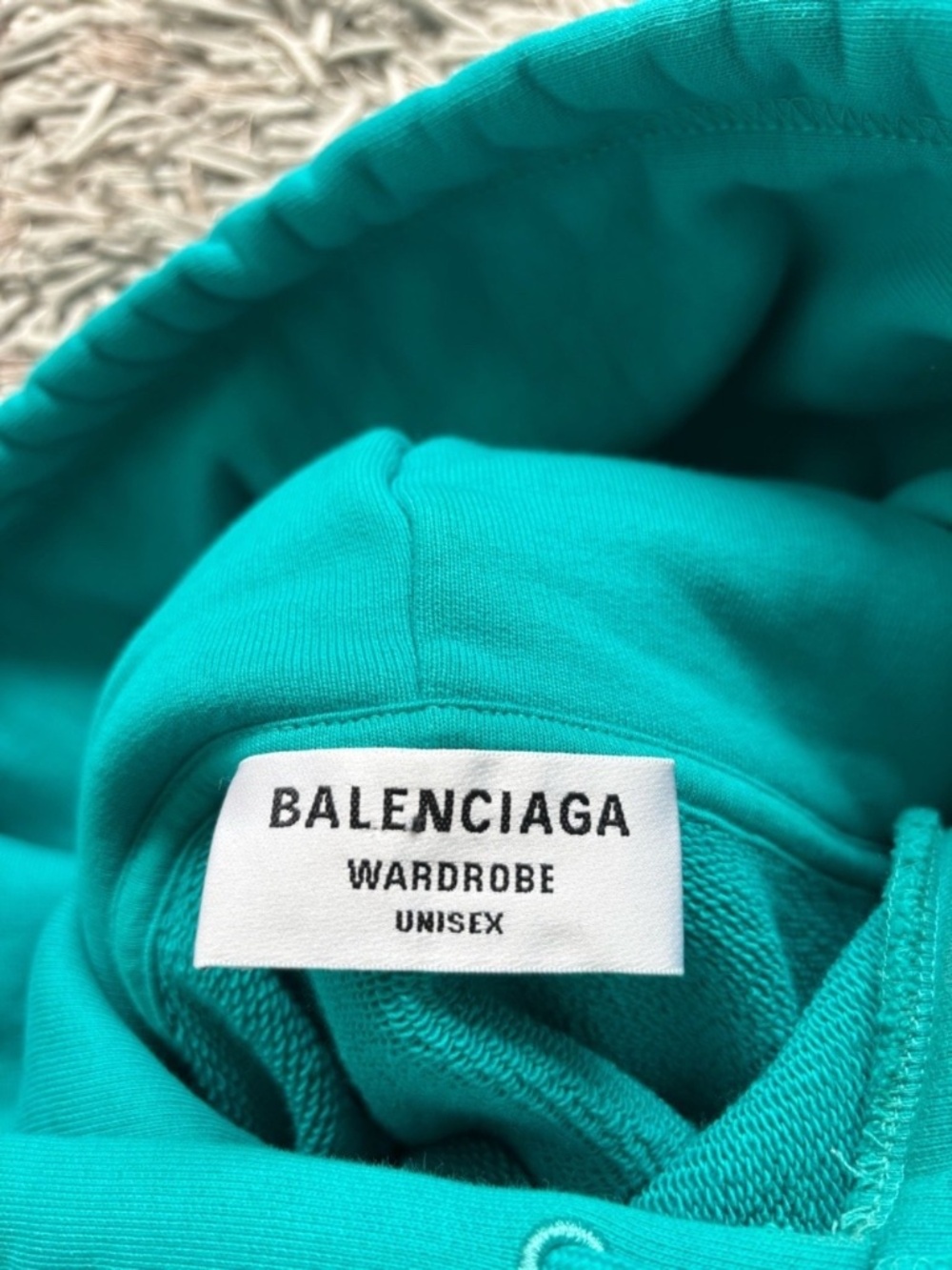 Balenciaga Hoodie Embroidered Logo Hooded Sweatshirt Aqua BB CORP❤️ - Picture 8 of 11